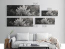 Frosted Bush, Winter Plant, Nature Closeup, Framed Canvas Print, Botanical Wall Art, Neutral Bedroom Decor, Rustic Autumn Style