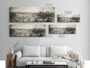 Cracked Earth Drought, Barren Landscape, Nature Drama, Earth Tones, Framed Canvas Print, Fall Wall Art, Study Room Decor, Minimalist Style