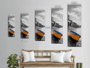 Yellow Boat, Coastal Wall Art, Seaside Home Decor, Beach Photography, Canvas Print, Nautical Theme, Bathroom Art, Minimalist Seascape