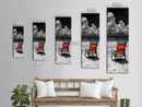 Colorful Chair, Ocean View, Peaceful Beach, Framed Canvas Print, Tropical Office Wall Art, Coastal Modern Decor, Relaxed Summer Vibe