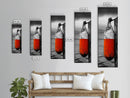 Orange Buoy, Weathered Pier, Nautical Accent, Coastal Wall Framed Canvas Print, beach house bathroom art, rustic ocean decor