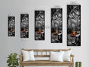Forest Firepit, Glowing Flames, Wilderness Night, Framed Canvas Print, Camping Wall Art, Rustic Fall Decor, Cabin Living Style