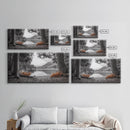 Forest Lake, Autumn Leaves, Nature Path, Woodland Style, Framed Canvas Print, Rustic Wall Art, Entryway Art, Cabin Wall Decor