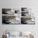 Mangrove Tree, Coastal Roots, Golden Leaves, Ocean View, Framed Canvas Print, Beach House Art, Nature Wall Decor, Minimal Coastal Vibe