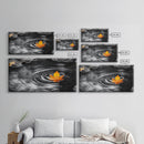 Autumn Leaf Ripple, Nature Zen Moment, Framed Canvas Print, Fall Wall Decor, Minimalist Art, Bathroom or Spa Wall Art, Peaceful Vibe