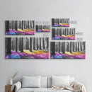 Rainbow Forest, Enchanted Woods, Dreamscape Landscape, Fantasy Nature, Framed Canvas Print whimsical nursery art, boho bedroom wall art