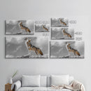 Howling Coyote Peak, Desert Wildlife Portrait, Majestic Animal Scene, Framed Canvas Print, Cabin Decor, Nature Wall Art, Minimalist Vibe