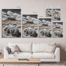 Desert Plateau View, Western Landscape Art, Rustic Nature Decor, Yellow Sagebrush, Framed Canvas Print, Southwestern Living Room Art