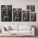 Colorful Ammo Art, Bold Bullets, Neon War, Framed Canvas Print, Urban Wall Art, Edgy Decor, Man Cave Accent, Pop Art Style