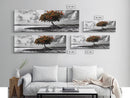 Mangrove Tree, Coastal Roots, Windswept Shore, Stormy Sky, Framed Canvas Print, Entryway Wall Art, Tropical Nature Art, Minimalist Style