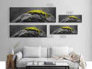 Yellow Moss, Stone Detail, Minimal Nature, Framed Canvas Print, modern zen wall art, earthy bathroom decor, botanical accent