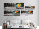 Camping Chair, Forest Trail, Boho Vibes, Outdoor Escape, Framed Canvas Print, Playful Wall Art, Kids Room Decor, Nature Adventure Style
