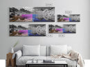 Split Color Lake, Fantasy Water Reflections, Surreal Landscape Scene, Framed Canvas Print, Bedroom Wall Art, Dreamy Nature Style