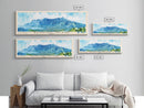 Reunion Island, France Watercolor Beach Print, Vacation Gift, France Wall Art, Framed Canvas Print, Framed Beach Painting