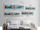 Galway Ireland Panoramic Travel Poster, Framed Canvas Print or Metal Wall Art, Travel Art, Home Decor, Panoramic Painting, Midcentury Art