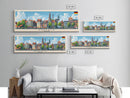 Krefeld Germany Panoramic Travel Poster, Framed Canvas Print or Metal Wall Art, Travel Art, Home Decor, Panoramic Painting, Midcentury Art
