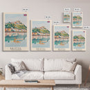 Bristol United Kingdom Travel Poster Framed Canvas Print, Cityscape Art, Wall Decor, Travel Print, Watercolor Painting, Boho Style Art