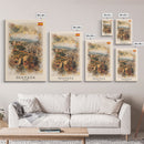 Granada Spain Landscape Art, Framed Canvas Print, Bedroom Wall Art, Travel Poster, Home Decor, Spanish Art