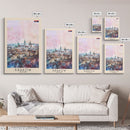 Krakow Poland Travel Poster Framed Canvas Print, Abstract Art, Minimalist Wall Decor, Vacation Gift, Home Decoration, Artistic Travel Print
