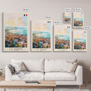 Lausanne Switzerland Travel Poster Framed Canvas Print, Scenic Landscape Art, Wall Decor, Home Decoration, Travel Print, Original Painting