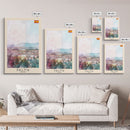 Palma Spain Travel Poster Framed Canvas Print, Watercolor Painting, Scenic Wall Art, Home Decor, Spanish Landscape, Minimalist Art