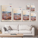 Prievidza Slovakia Travel Poster Framed Canvas Print, Watercolor Painting, Scenic Wall Art, Home Decor, Slovakian Landscape, Modern Art