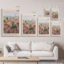 Reggio Emilia Italy Travel Poster Framed Canvas Print, Watercolor Painting, Scenic Wall Art, Home Decor, Italian Landscape, Artistic Art
