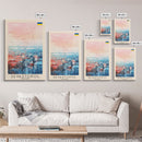 Sevastopol Ukraine Travel Poster Framed Canvas Print, Watercolor Painting, Scenic Wall Art, Home Decor, Ukrainian Seaside, Classic Art
