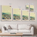 Shakhty Russia Travel Poster Framed Canvas Print, Watercolor Painting, Urban Wall Art, Home Decor, Russian Cityscape, Modern Art