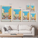 Denizli Turkey Travel Poster Framed Canvas Print, Midcentury Modern Art, Pop Art Wall Decor, Home Decor, Vacation Gift, Living Room Art