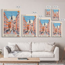 Gijón Spain Travel Poster Framed Canvas Print, Midcentury Modern Art, Pop Art Wall Decor, Scenic Wall Art, Living Room Decoration, Office Art