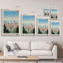 Lausanne Switzerland Travel Poster Framed Canvas Print, Midcentury Modern Art, Pop Art Wall Decor, Scenic Wall Art, Living Room Decoration, Office Art