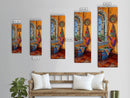 Framed and Printed Canvas Art of Mexican Hacienda, Still Life Botanical Wall Art, Tall Narrow Wall Art for Living Room, Entryway Wall Decor
