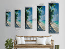 Lush Jungle With Flowing River And Bright Sunlight Skinny Art Framed Canvas Print For Living Room Or Guest Room Wall Decor