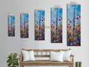 Butterflies and Wildflowers, Framed Canvas print, Wood Framed Art, Living Room Decor, Skinny Art, Boho Style Minimalist Wall Art