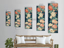 Delicate Peony Blossoms in Soft Pastel Hues on Japanese-Inspired Tall Vertical Canvas Print for Elegant Floral Decor