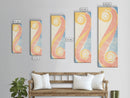 Abstract Patterns Swirling Japanese Design In Ukiyo-e Art On Framed Canvas Print Tall Skinny Wood Block Modern Wall Decor