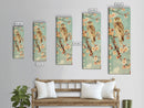 Owl Cherry Blossom Tree Traditional Japanese Tall Wall Art Skinny Framed Canvas Print Ukiyo-e Style