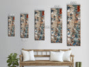 Battle Scene Featuring Warriors in Traditional Japanese Armor Ukiyo-e Art Framed Canvas Print Skinny Tall Art