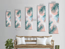 Elegant Pine Branches on Soft Pastel Background - Skinny Art, Japanese Wall Decor, Framed Canvas Print, Ukiyo-e Style