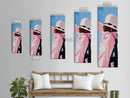 Pink Cowboy Hat Framed Canvas Print pink orange wall art rustic wall art farmhouse art coastal cowgirl wall art bold decor