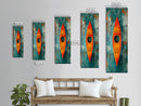 Colorful Kayak Painting Framed Canvas Print Nautical Decor Coastal Cowgirl Wall Art Lake Tahoe Art Above Bed Wall Art