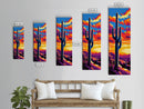 Saguaro Cactus Sunset Framed Canvas Print, Southwest Wall Art, Joshua Tree Art, Desert Art, Bright Colorful Wall Art, Rustic Decor, Gift Idea