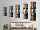 Abstract Face Framed Canvas Print moody art graffiti wall art dark romance painting vibrant abstract art pop art colorful home decor