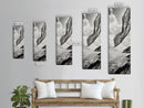 Flowing Fabric Over Ocean, Framed Canvas Print, wabi sabi art, coastal decor, boho art, minimalist art, above couch art, panoramic painting