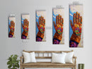 Vibrant Cowboy Glove Chicano Art Framed Canvas Print Whimsical Art Western Wall Art Colorful Home Decor Living Room Art