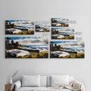 Coastal Landscape, Maine oil painting, seascape painting, landscape painting, nautical wall art, extra wide art, framed canvas print