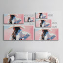 Cowgirl in White, Black Cowgirl Painting, Coastal Cowgirl Wall Art, Rustic Decor, Light Pink Wall Art, Canvas Print, Bedroom Art, Moody Art