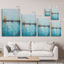 Barbed Wire, southwest wall art, rustic decor, teal wall art, minimalist art, original painting, gift idea for him, canvas print