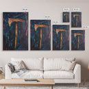 Rustic Axe Painting, dark romance painting, moody art, abstract texture art, framed canvas print, original painting, gift idea, southwest wall art